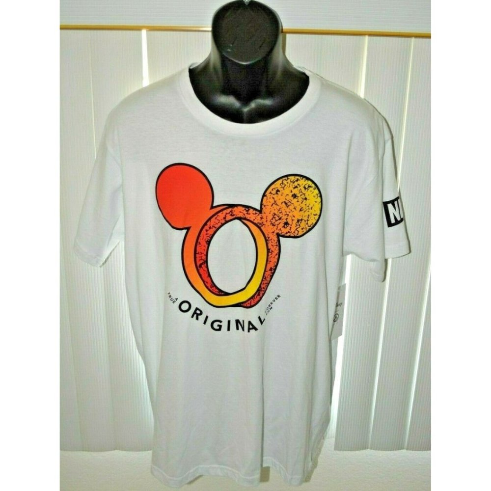 Disney Neff Mickey Mouse Ears Infinity Regular T-Shirt Unisex White Size L